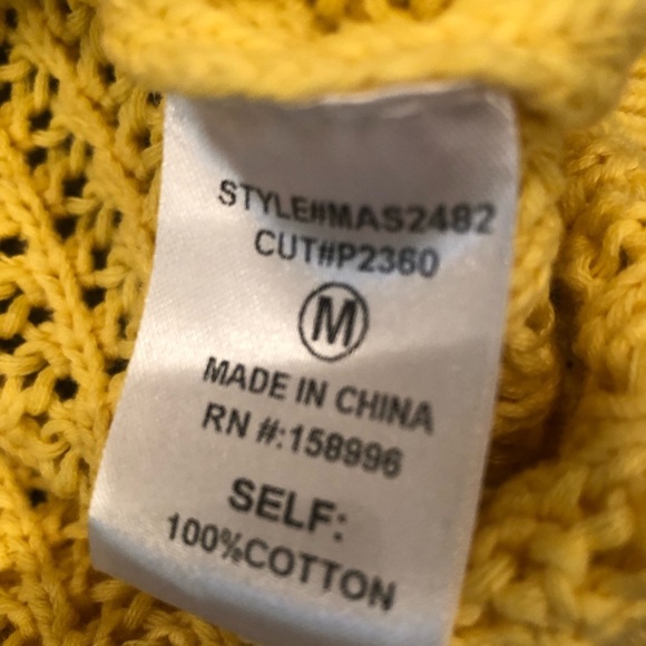 Aaron & Amber Sweater - Butter Yellow Cotton Short Sleeve Sweater-Sz Medium - Picture 2 of 6